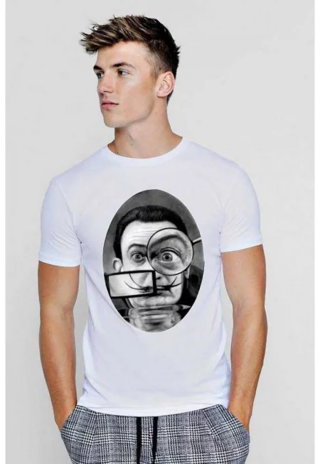 Бяла мъжка тениска - Dali - The Watcher