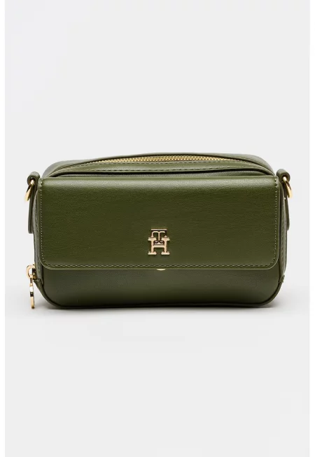 Чанта през рамо от еко кожа - Маслинено зелено