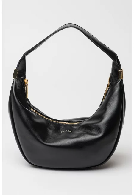 Чанта за рамо Half-Moon от еко кожа - Черен