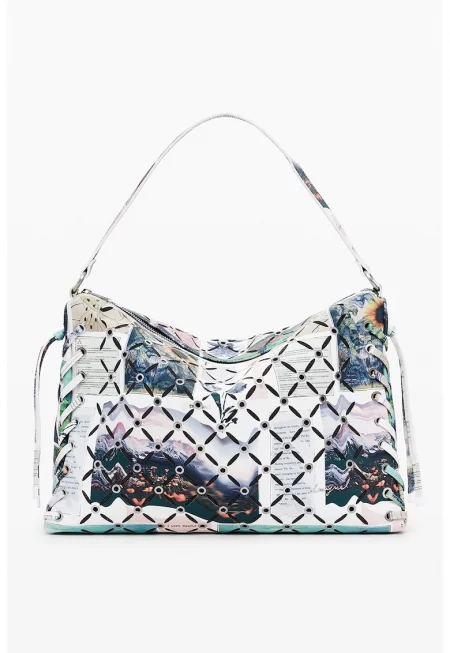 Чанта за рамо с принт и метални илици