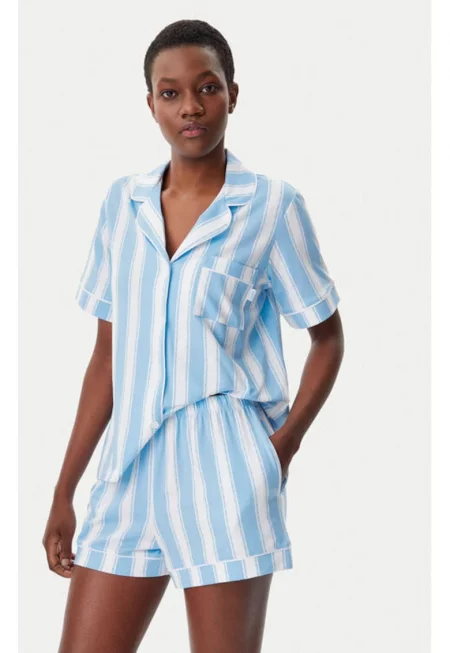 Дамска пижама -  305145673 - Памук/Полиестер - Син