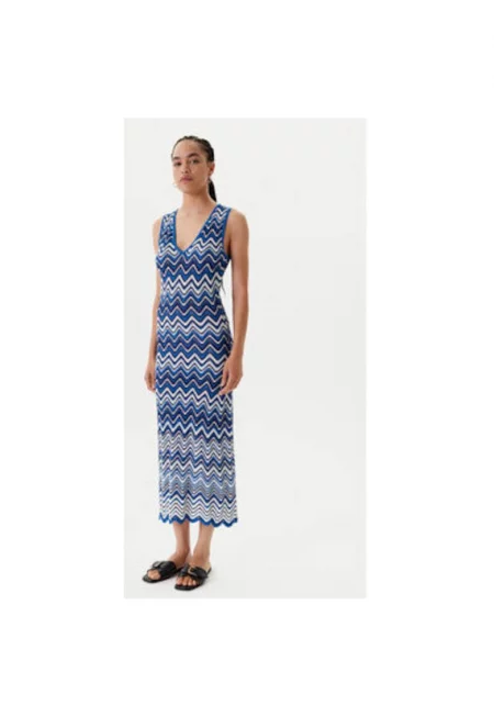 Дамска рокля  251-RMORTI - Вискоза/Полиамид - Син