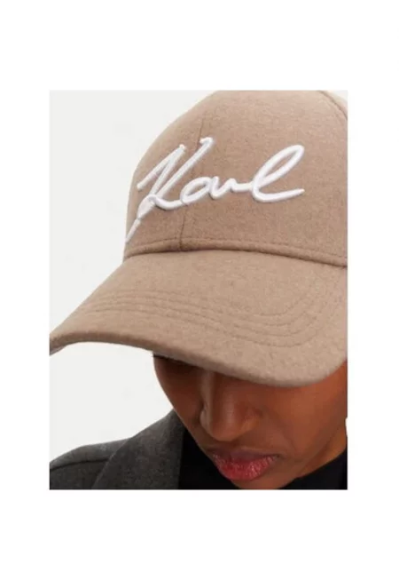 Дамска шапка  246W3406 - бежова - синтетичен материал