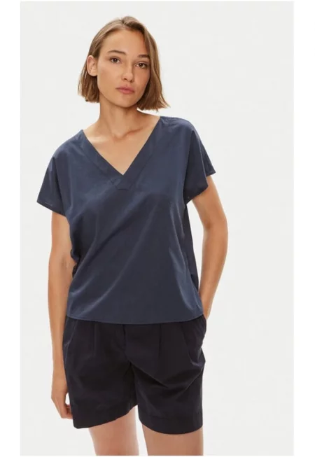 Дамска тениска -  543401 - тъмносиня - памук -