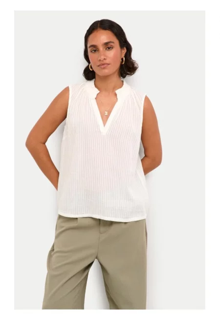 Дамска тениска - кафе - 369384 - бяла - памук -