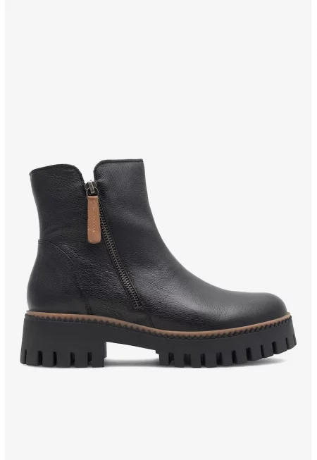 Дамски ботуши  5905588095354 - Естествена кожа - Черни - Черен