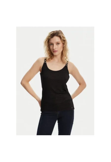 Дамски топ  251-DIDOA - вискоза/полиестер - черен - Черен