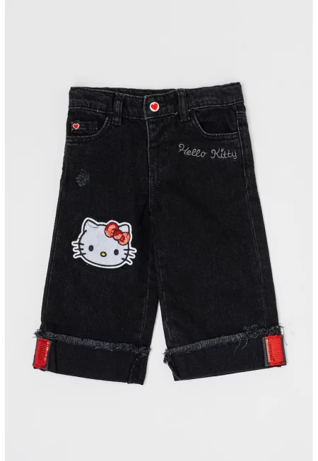 Дънки с принт на Hello Kitty
