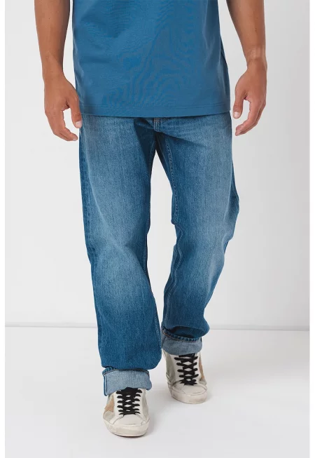 Дънки със средна талия и 5 джоба - Лавандула