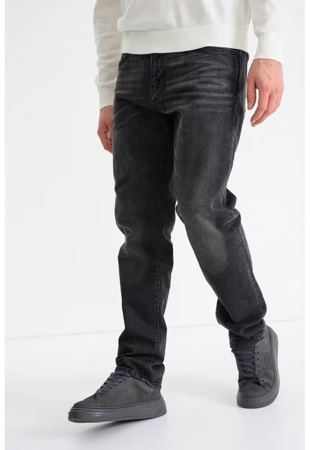 Дънки със захабен ефект - Антрацитно сиво