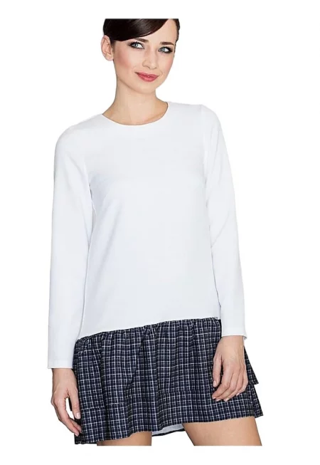 Дневна рокля - Ленитиф - Полиестер - Бяла