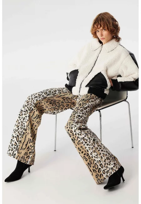 Двулицево яке с еко пух - Избеляло черно/Мръснобял