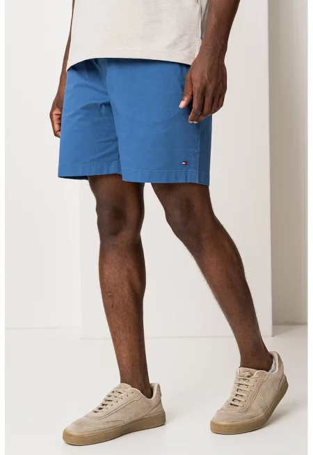 Едноцветен къс панталон - Пастелносин