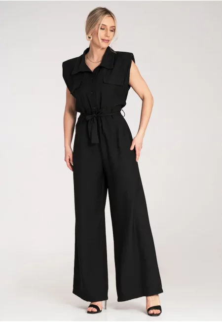 Елегантен гащеризон  официален - черен - изработен от качествен материал - Един размер