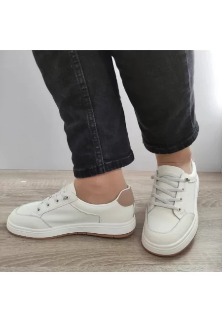 Ежедневни дамски обувки  8196-8 Кремаво + Кайсиево - Кремаво - Крем