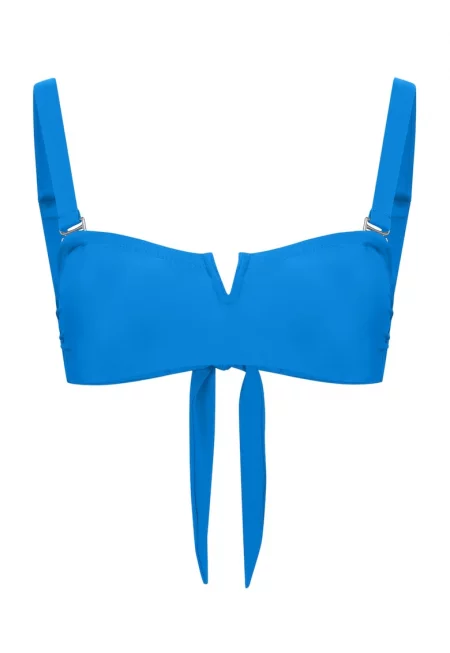 Горнище на бански с широки презрамки - Светлосин