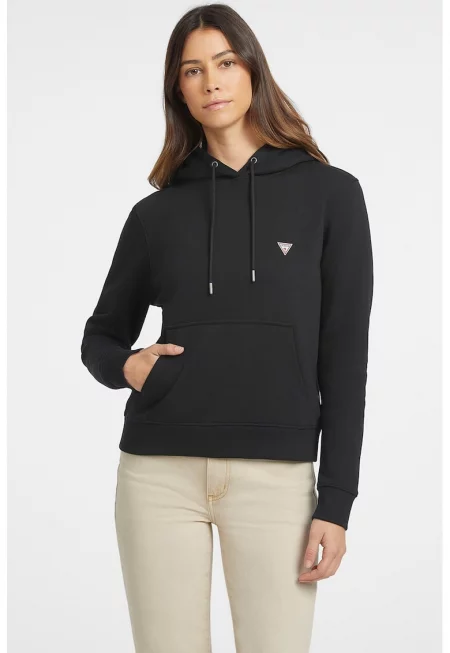 Худи с джоб кенгуру - Черен