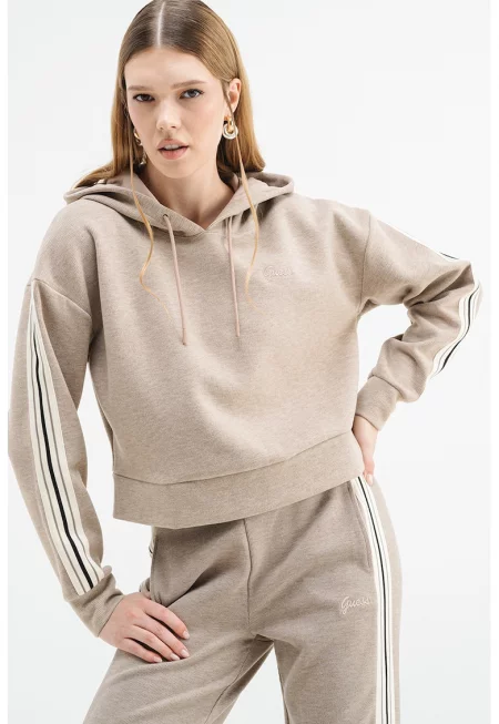 Худи с райе - Бежов меланж