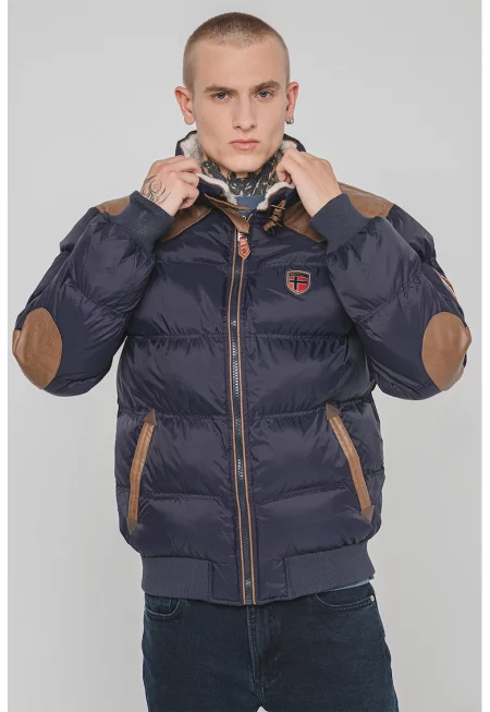 Капитонирано яке Abramovitch тип пухенка - Кафяв/Тъмносин