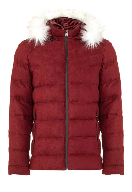 Капитонирано зимно яке с отделяща се качулка