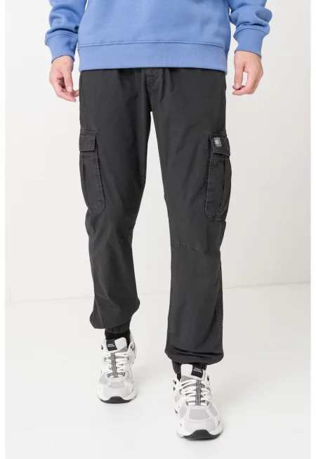 Карго панталон с лого - Черен