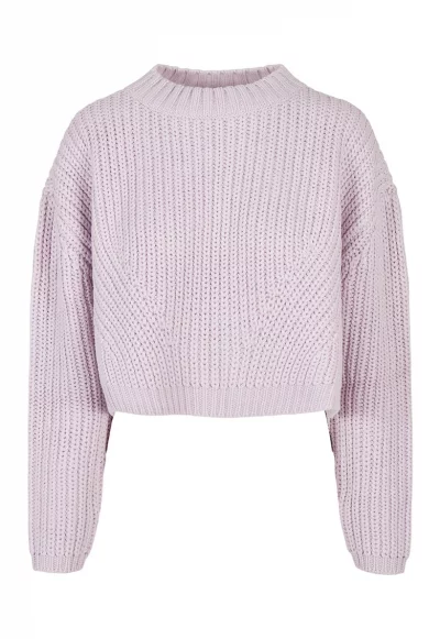 Къс пуловер с паднали ръкави