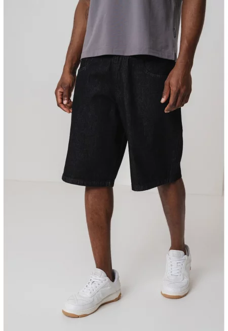 Къси дънки - Черен меланж