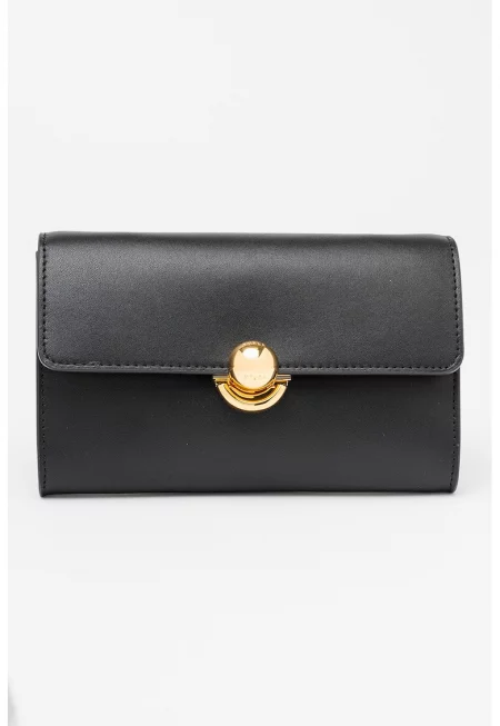 Кожен клъч Sfera с отделяща се презрамка - Черен