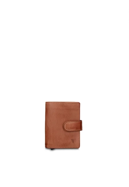 Кожен портфейл Astor Prime с капса - Коняк кафяв