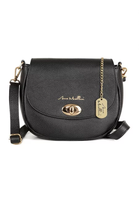 Кожена чанта през рамо с капаче