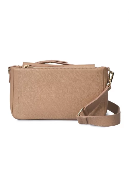 Кожена чанта през рамо с отделяща се презрамка