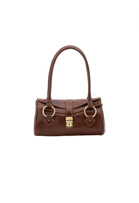 Кожена ръчна чанта с 2 отделения