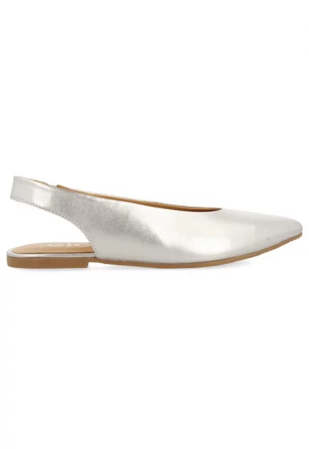 Кожени пантофки - Сребрист