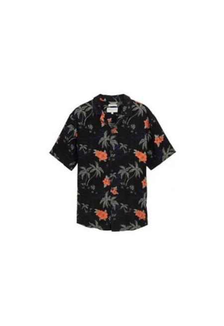 Мъжка риза  1045191 - Лен/Вискоза - Черна - Черен