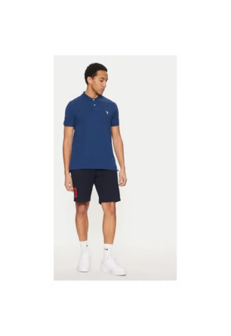 Мъжка тениска - US Polo Assn. - 305230089 - Памук - Син
