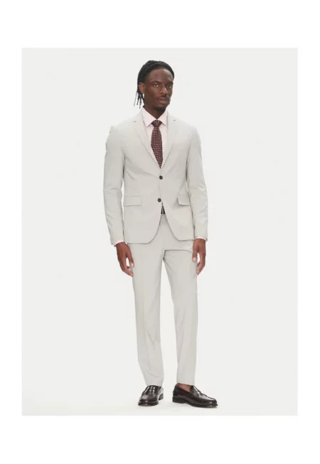 Мъжки костюм  сив - полиестерна вискоза - 65499 - Сив