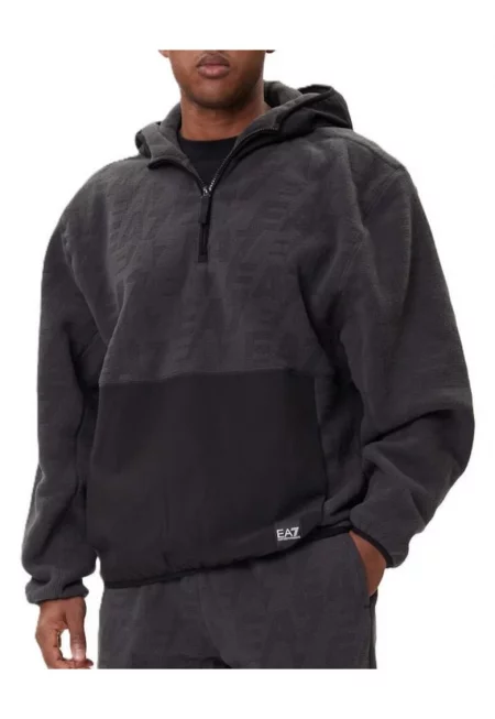 Мъжки суичър с цип  TRAIN LOGO SERIES M POLAR LOGO HOODIE HZ - Полиестер - Сив - Сив