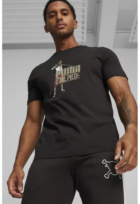 Памучна тениска с овално деколте - Бял/Черен/Бежов