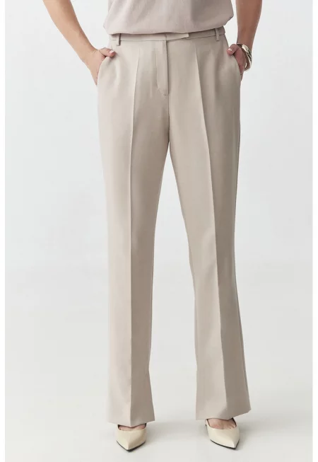 Панталон с прав крачол - Тъмнобежово