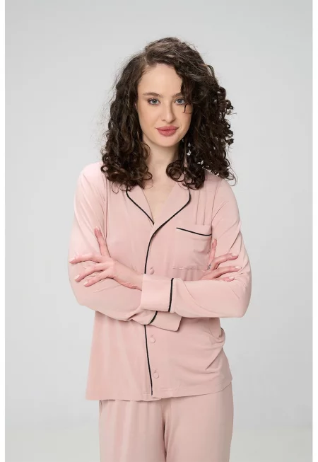 Пижама Coba с органичен бамбук - Бледо розово
