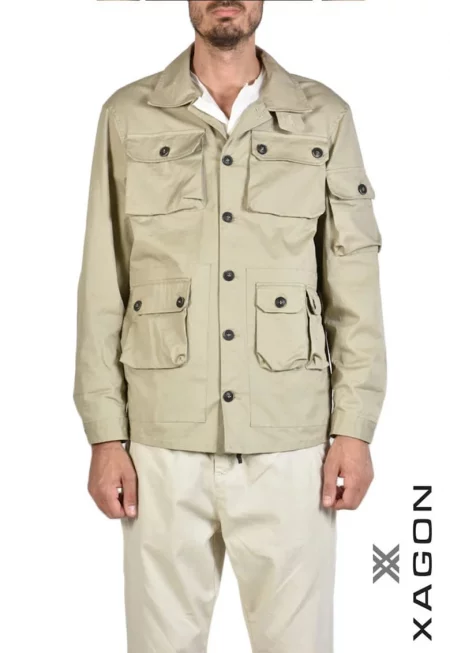 Сафари яке с релефни джобове - Бежов