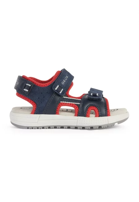 Сандали Alben с велур - Червен/Тъмносин