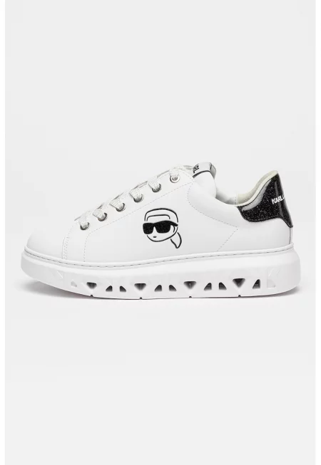 Скосени кожени спортни обувки Kapri Kite с перфорации