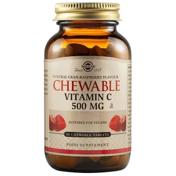 СОЛГАР Витамин C дъвчащи табл. 500 мг. с боровинка и малина х 90