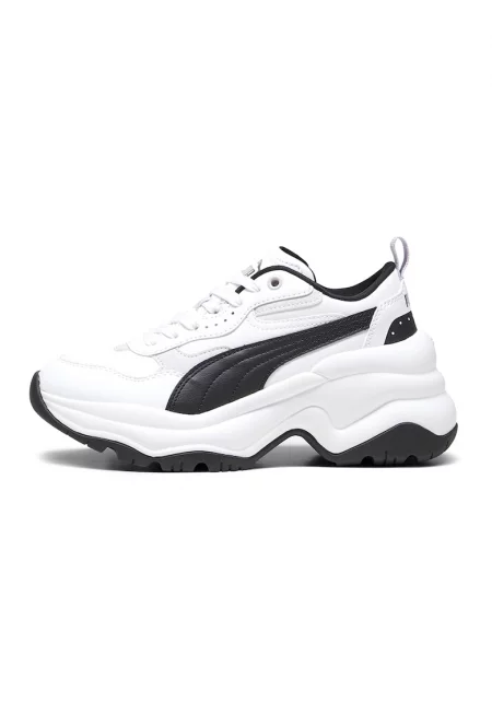 Спортни обувки Cilia с полускосена подметка - Бял/Черен