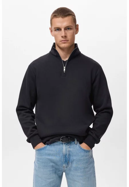 Суитшърт с къс цип