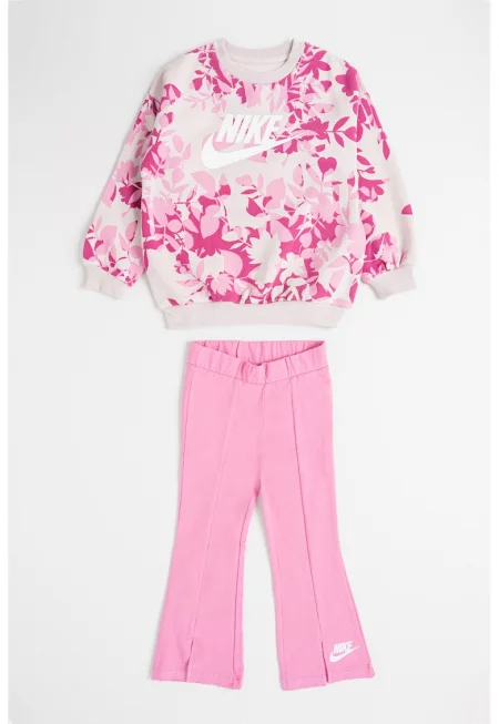 Суитшърт с памук с принт и клин - 2 части