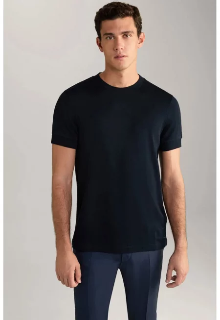 Тениска Regular Fit с кръгло деколте 30043597 - Тъмносин