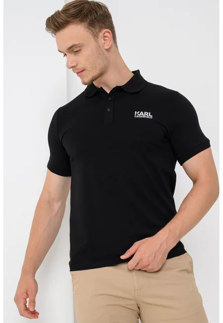 Тениска с яка и малко лого