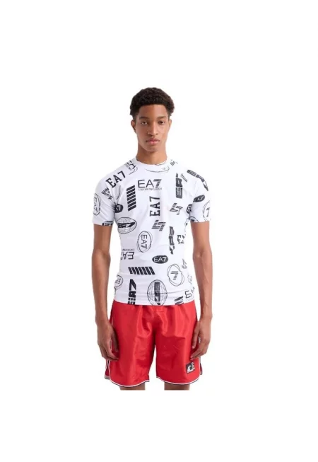Тениска  за мъже - m tee ss lycra - 7M000547-AF13158-F0043 - Бяла - Бял